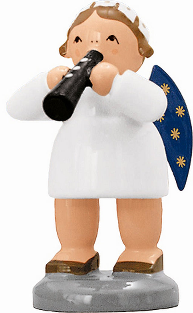 KWO - A75635 - KWO - Anjo com flauta, arte em madeira, 5 cm