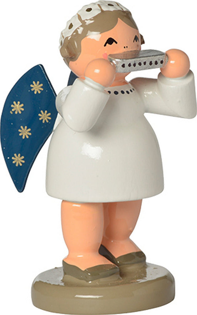 KWO - A75681 - KWO - Ängel med munspel, träkonst, 5 cm