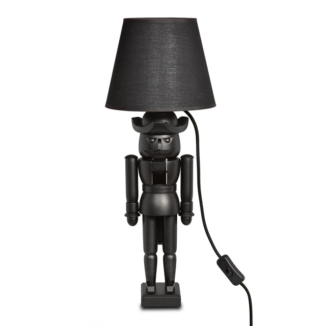 KWO-A20770 - KWO Holzfigur - Nussknacker schwarz mit Lampenschirm, Kabel schwarz - 52cm - 2026
