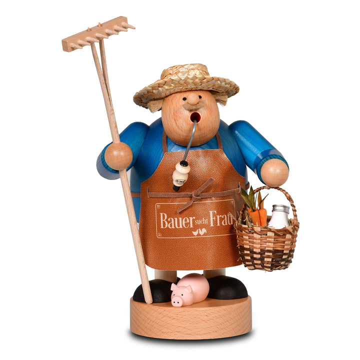 KWO-A23482 - KWO Dřevěná figurka - Kouřící muž Farmář hledá ženu, dřevěné umění, 21 cm - 2026