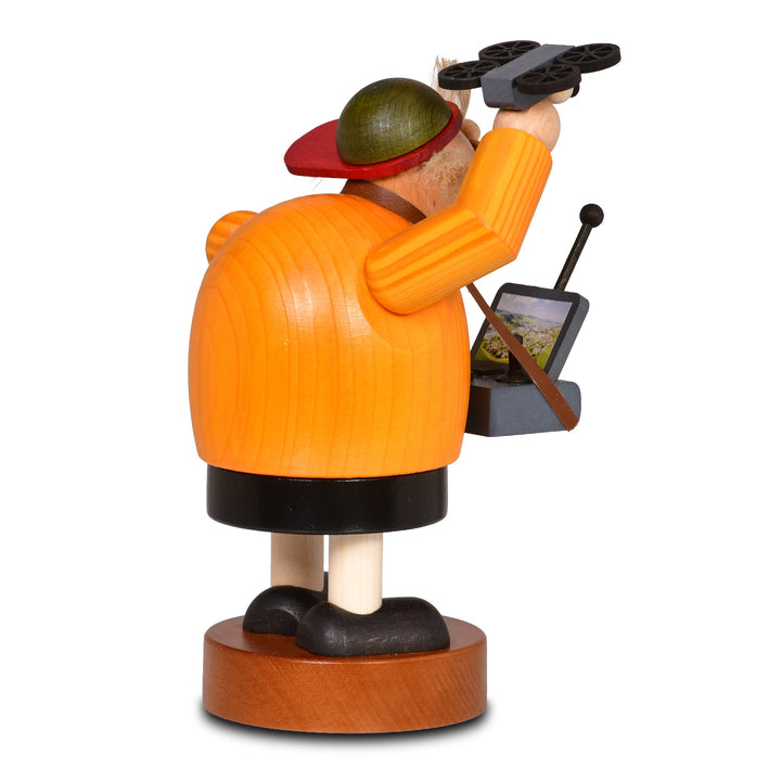 KWO-A21322 - KWO Holzfigur - Räuchermann Drohnenflieger, Holzkunst, 20cm - 2026