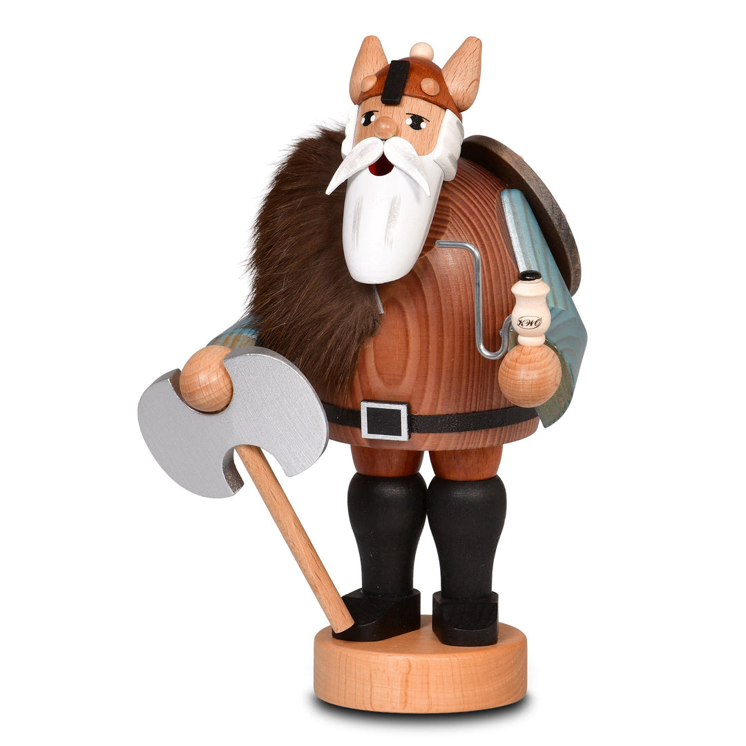KWO-A21142 - KWO Holzfigur - Räuchermann Wikinger, Holzkunst, 18cm - 2026
