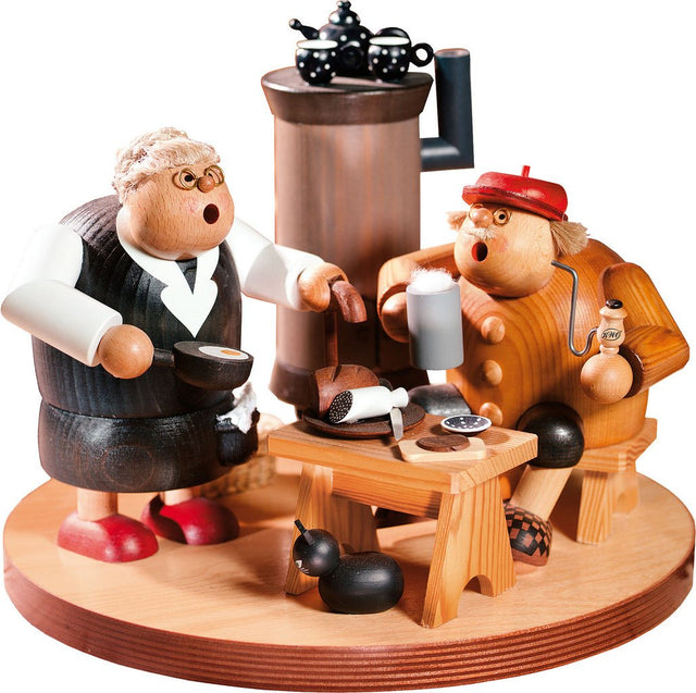 KWO - A21575 - KWO Träfigurer - Rökelseman Bondstuga, 3-delad, Träkonst, 22 cm