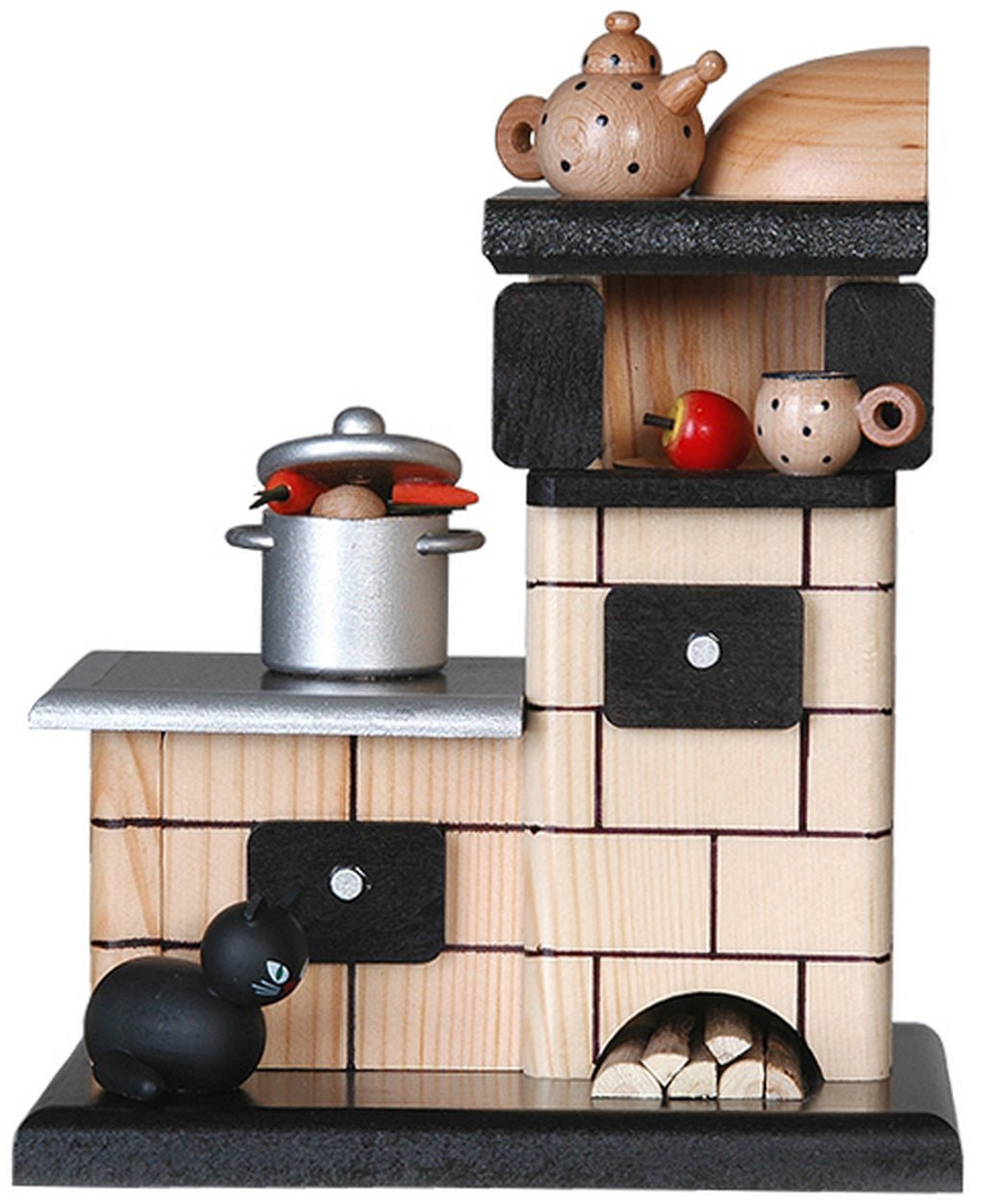 KWO - A75809 - KWO - Tile stove, natural, with pot, smoking, woodcraft, 21cm