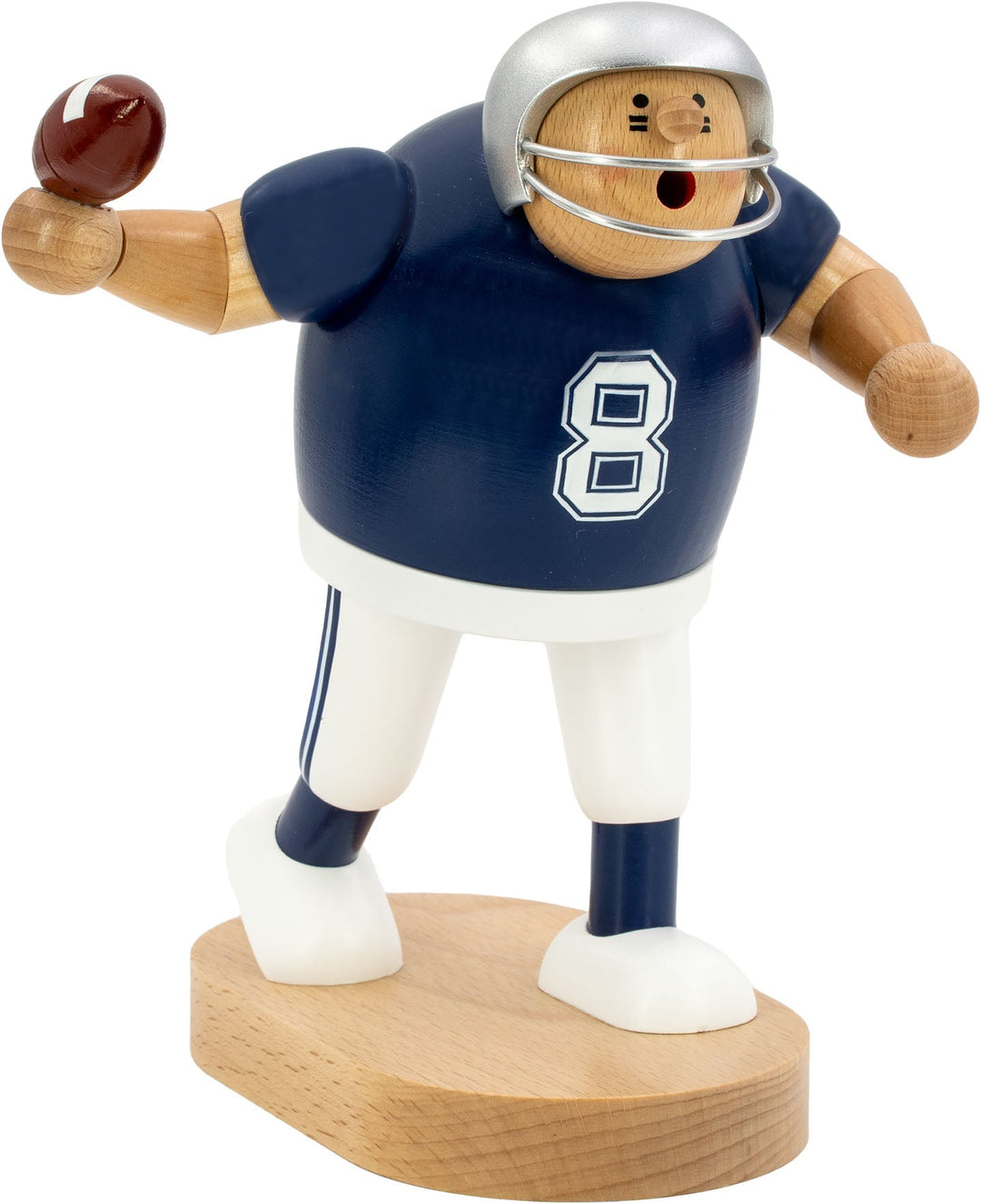 KWO - A21418 - KWO - Smoker Football Player Blue, Wood Art, 20cm