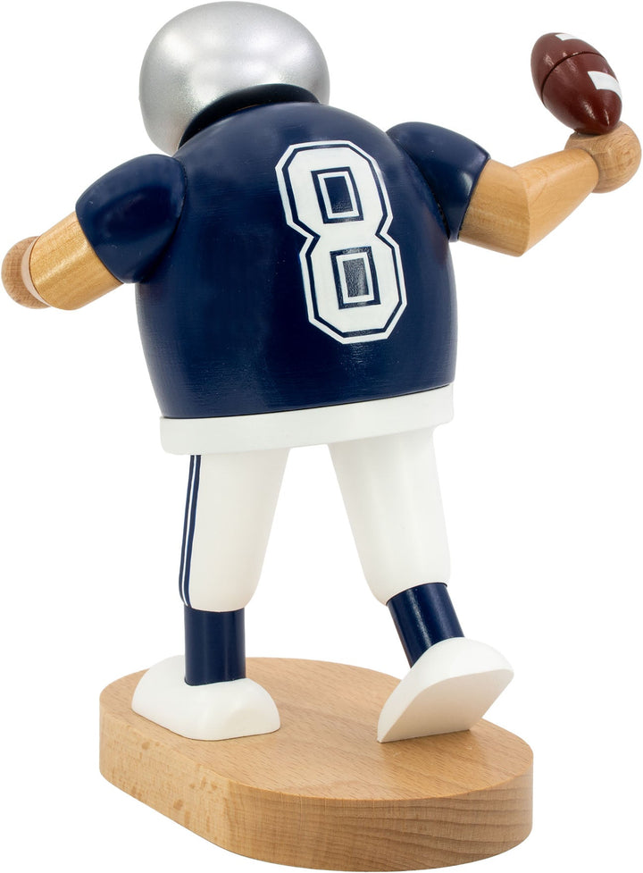 KWO - A21418 - KWO - Smoker Football Player Blue, Wood Art, 20cm