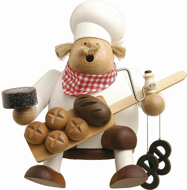 KWO - A21616 - KWO - Rookmann Kantenhocker Bakker, Houtkunst, 17cm