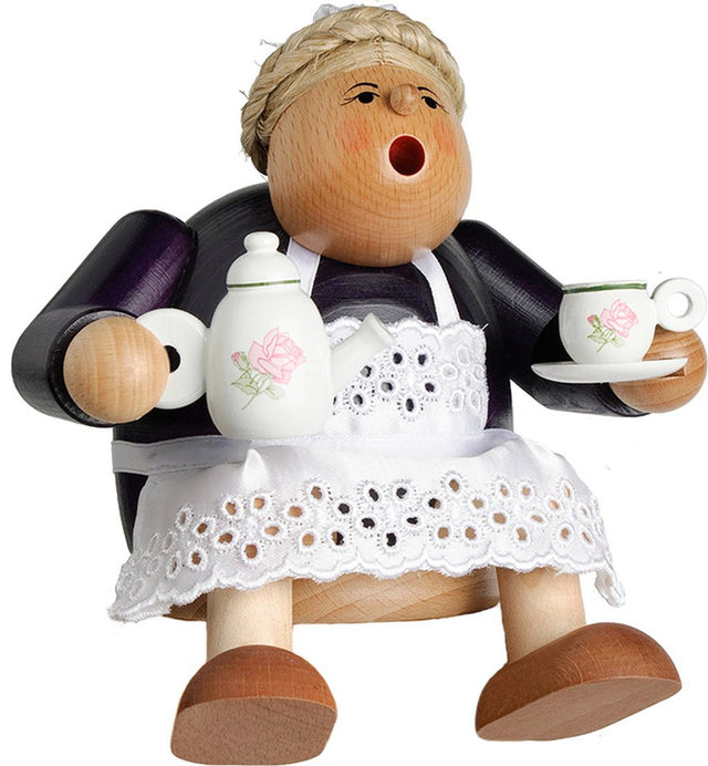 KWO-A21688 - KWO - Rökelsegubbe Kantenhocker Kaffesaxiska, träkonst, 14 cm