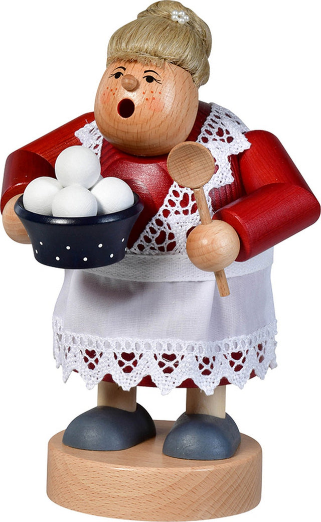 KWO-A21437 - KWO - Rökelsekarl Kloßkvinna, träkonst, 21 cm