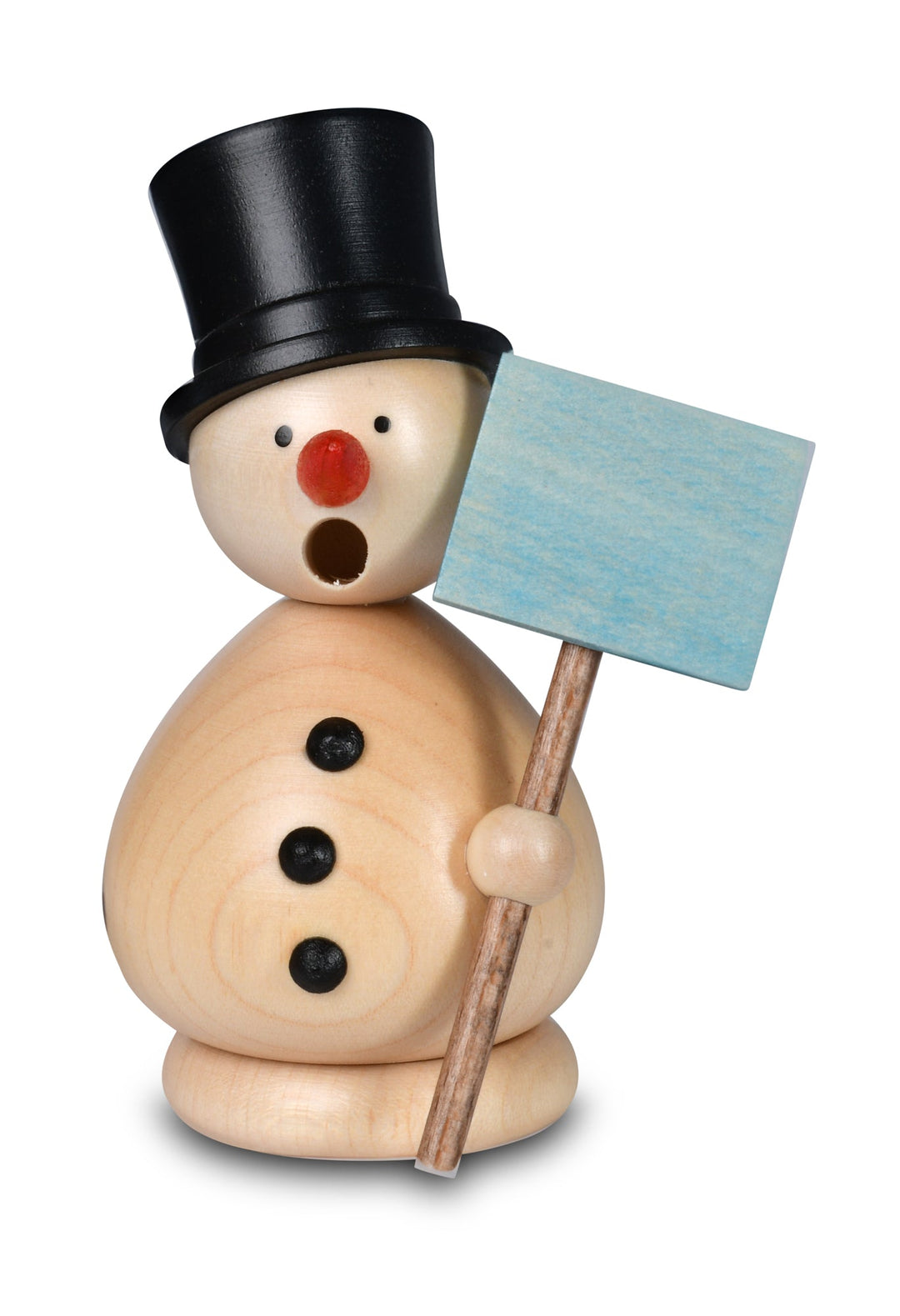KWO - A26311 - KWO - Mini Smokeman Snowman Günther, natural, wood art, 15cm - 2025