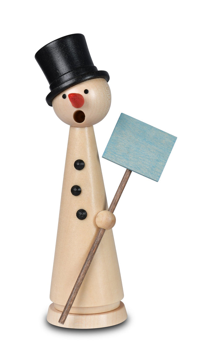 KWO - 26301 - KWO - Rökelseman mini snögubbe Herbert, natur, träkonst, 15 cm - 2025