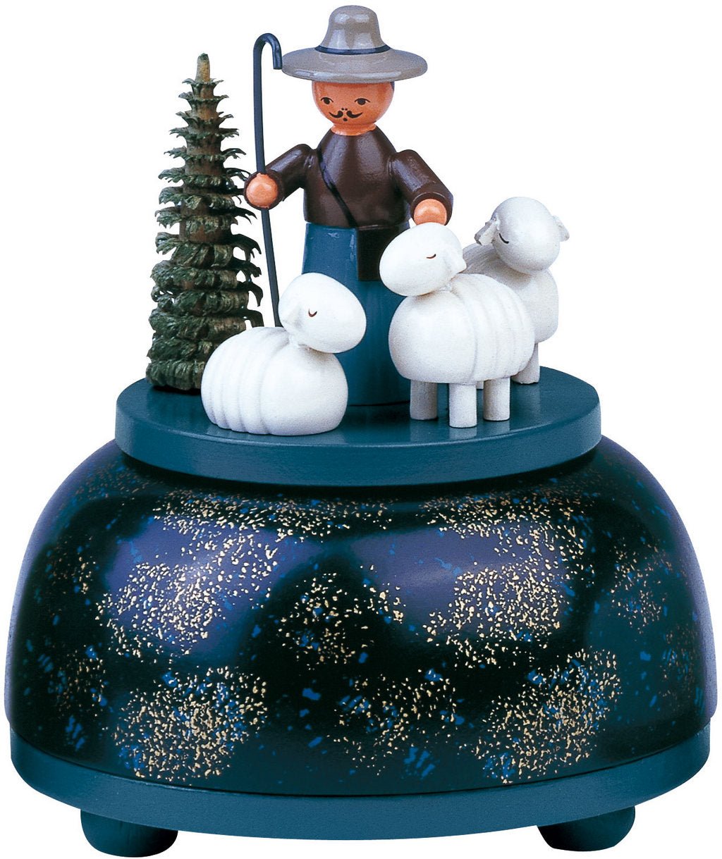 KWO - A13006 - KWO - Music Box, small - Shepherd Group, Wood Art, 12cm