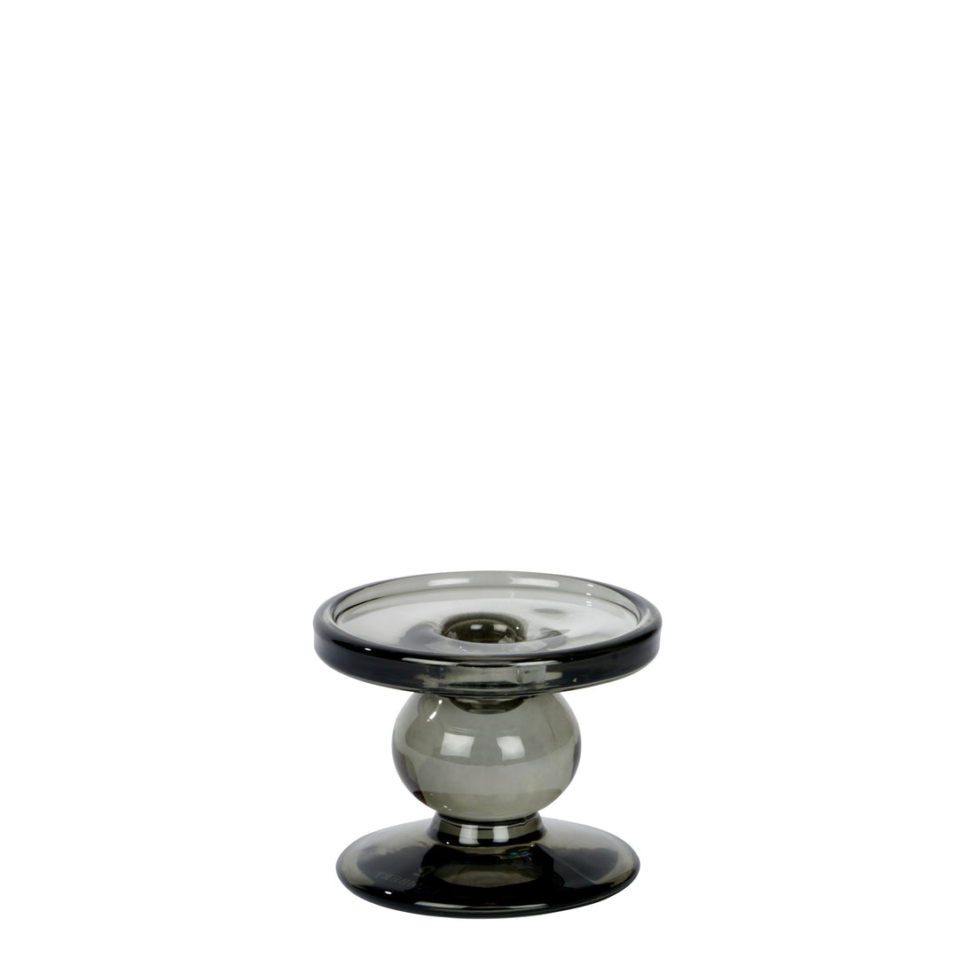 LAM - 18041 - Lambert - Andratx Leuchter - Kerzenhalter Glas, rauchgrau, H7 D9cm