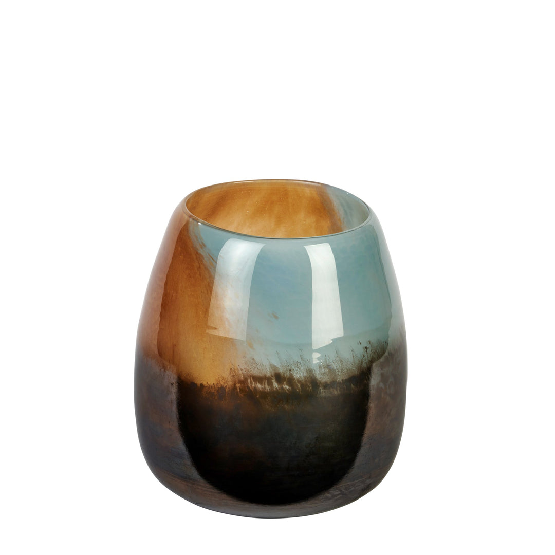 LAM - 17460 - Lambert - Quercia Glasvase multicolour stone, mundgeblasen, H18,5 D18cm (kleine Vase)