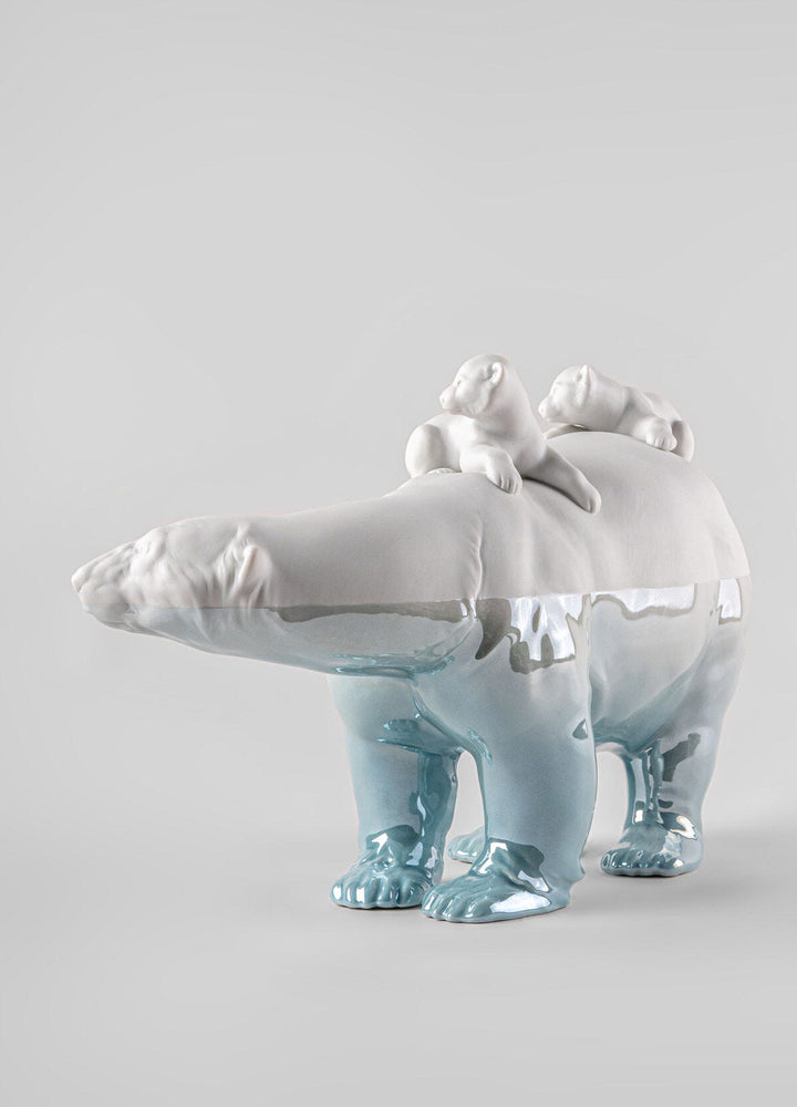010 - 09740 - LLADRO® Bärenmama und Babys - Underwater - Skulptur, 25x39cm 01009740