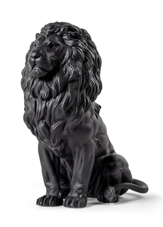 010 - 09778 - LLADRO® Majestätische Löwen Skulptur Mattschwarz, 43x25x43cm 01009778 - 2025