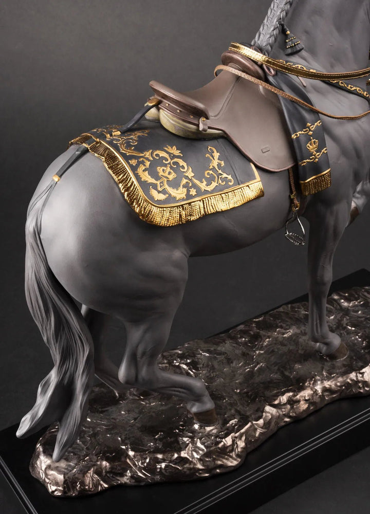 010 - 02041 - LLADRO® Spanisches Vollblut - Pferd Skulptur schwarz - limited, 44x50x20cm 01002041 - 2025