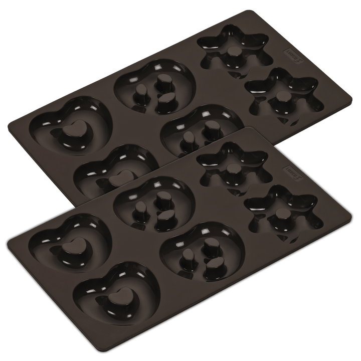 LUR-00565033 - LURCH, 2er Set Lebkuchen Backform für Brezeln, Herzen, Sterne | FLEXI®FORM Silikon