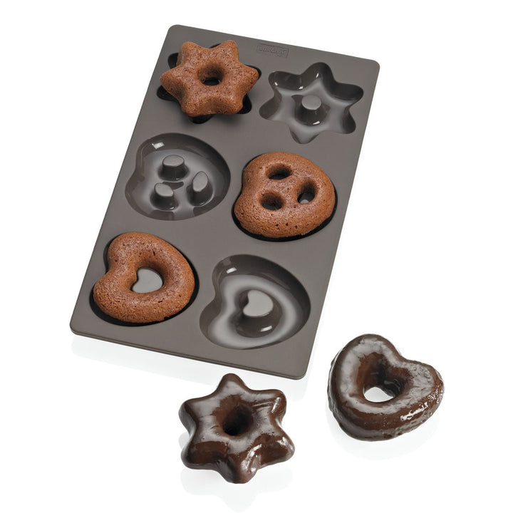 LUR-00565033 - LURCH, 2er Set Lebkuchen Backform für Brezeln, Herzen, Sterne | FLEXI®FORM Silikon