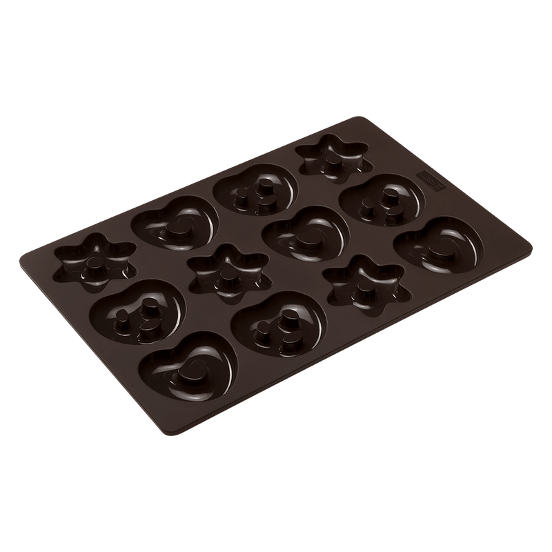 LUR-00565024 - LURCH, 2er Set Mini-Lebkuchen Backform für Brezeln, Herzen, Sterne | FLEXI®FORM Silikon
