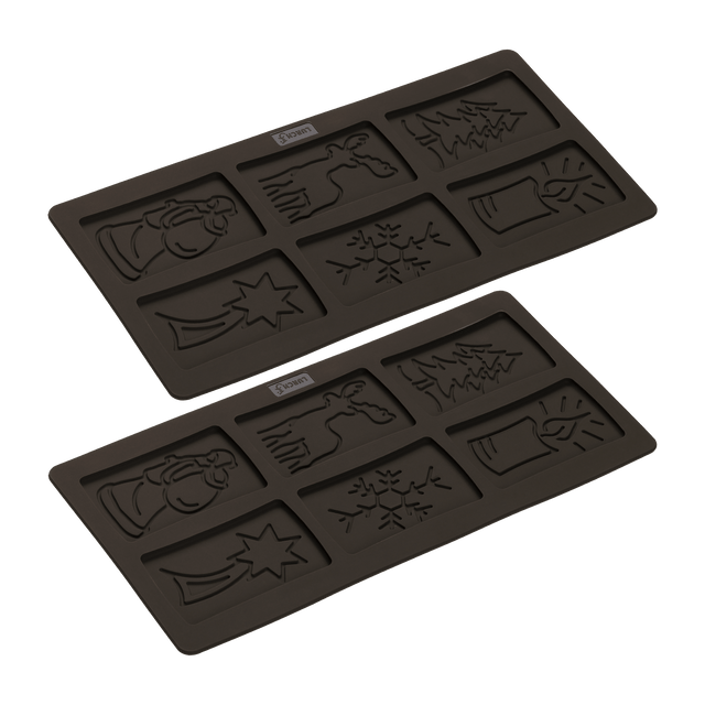LUR-00565016 - LURCH, 2er Set Spekulatius Backformen für Spekulatiuskekse, Winter| FLEXI®FORM Silikon
