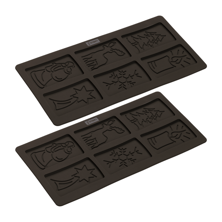 LUR-00565016 - LURCH, 2er Set Spekulatius Backformen für Spekulatiuskekse, Winter| FLEXI®FORM Silikon