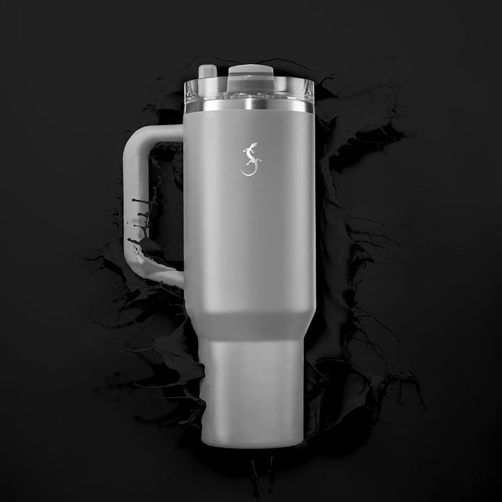 LUR - 00240878 - LURCH Isolierbecher Big Cup 1,2l mit ausfahrbarem Trinkhalm Jura Grey