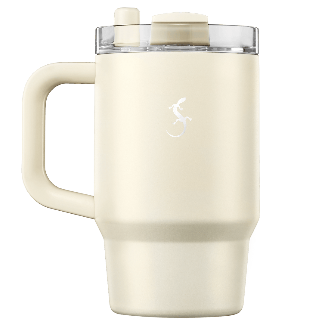 LUR - 00270976 - Lurch Isolierbecher Big Cup Mini 0,8l mit Trinkhalm und Pulverbeschichtung, Ivory