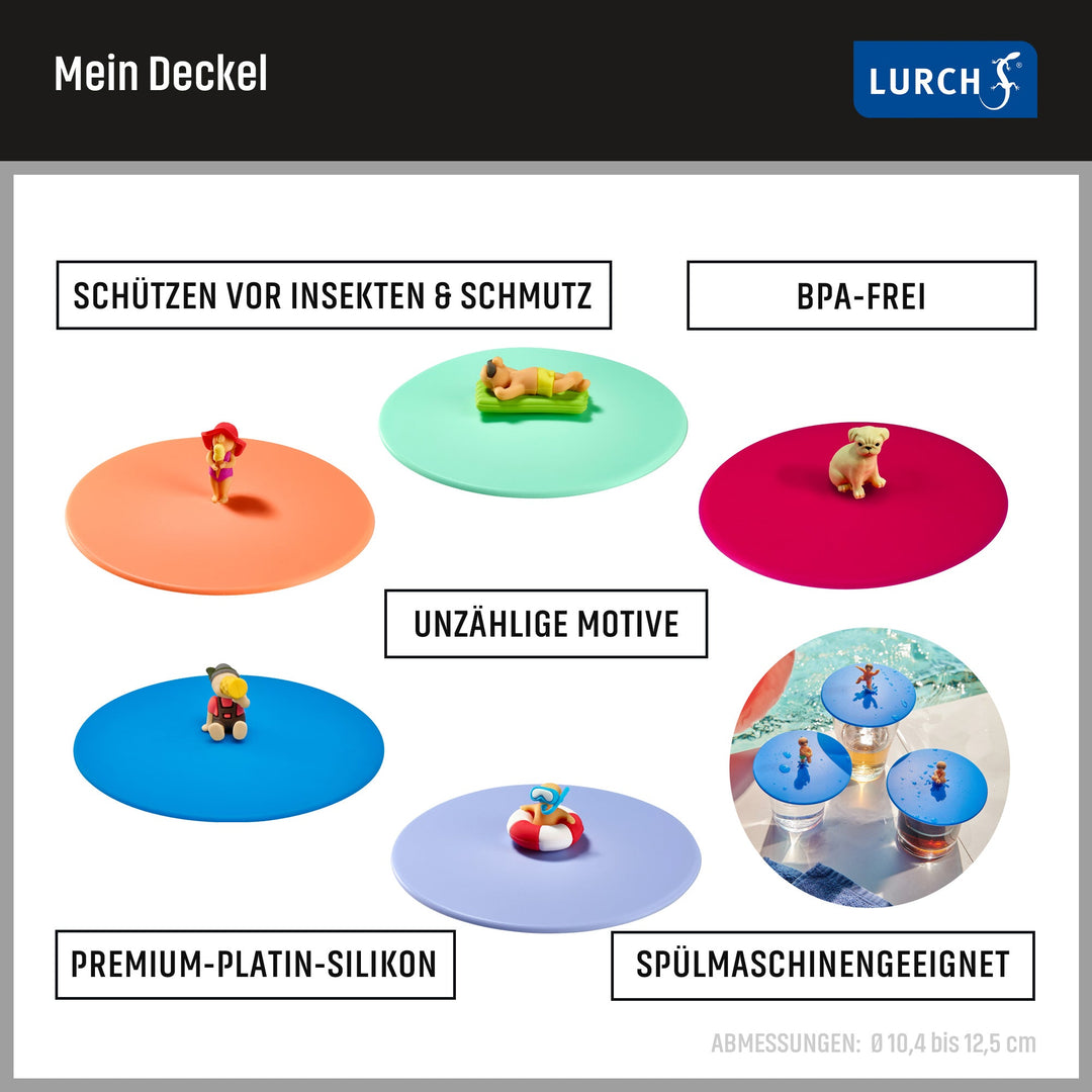 LUR - 00210846 - LURCH Mein Deckel Beach Girls Theresa Tasche Ø10,5cm Silikon