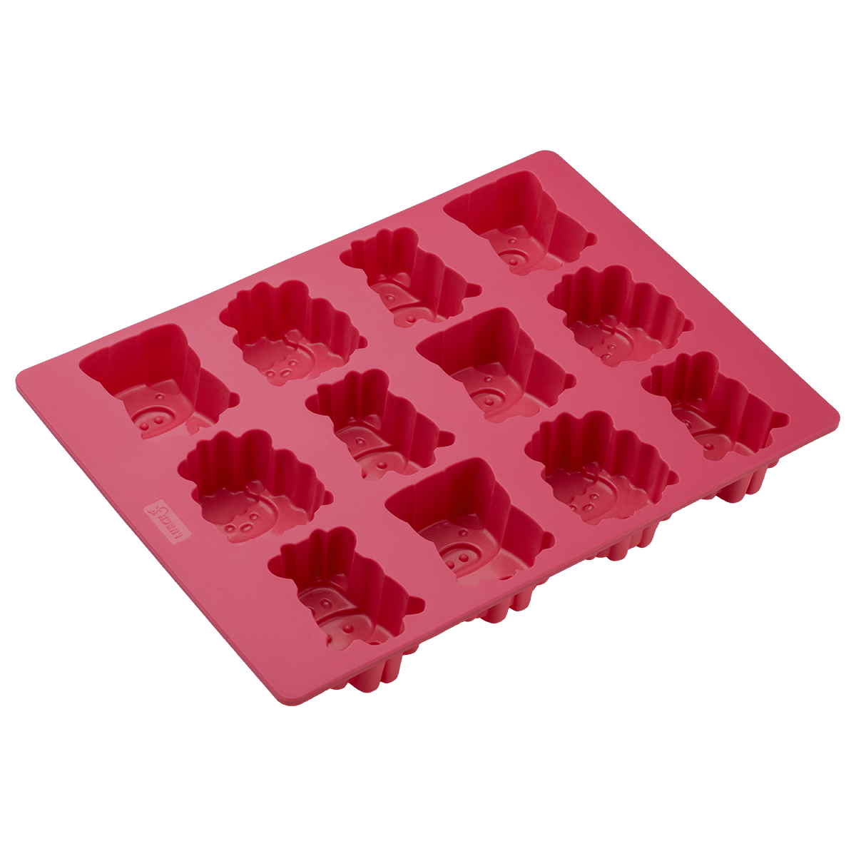 LUR - 00085095 - LURCH My Little Farm Silikonbackform - 12 Mini - Kuchen mit Tiermotiv