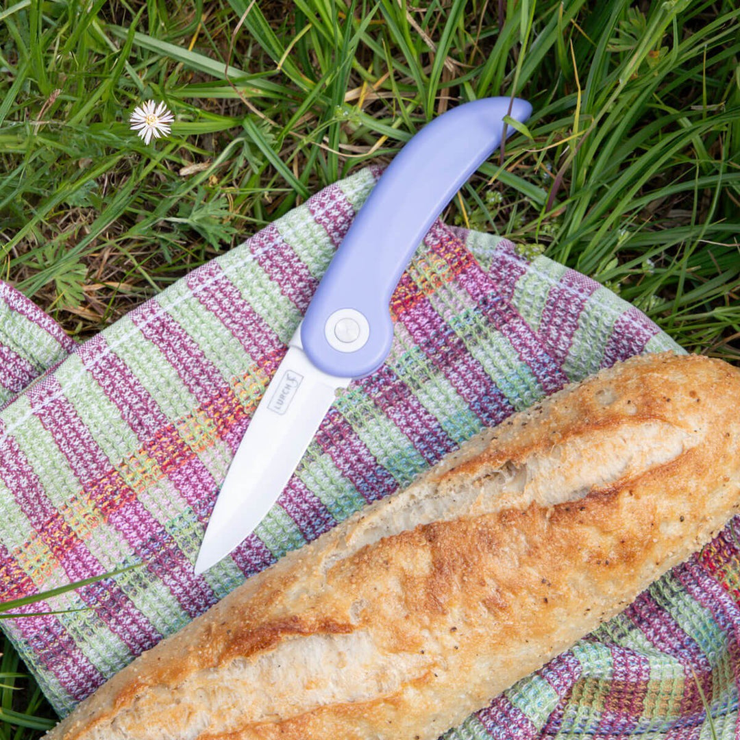 LUR-00010382 - LURCH, Picknick - Messer light lavender mit einklappbarer Keramikklinge
