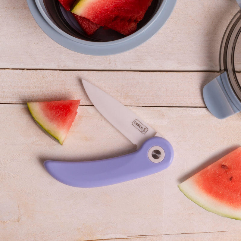 LUR-00010382 - LURCH, Picknick - Messer light lavender mit einklappbarer Keramikklinge