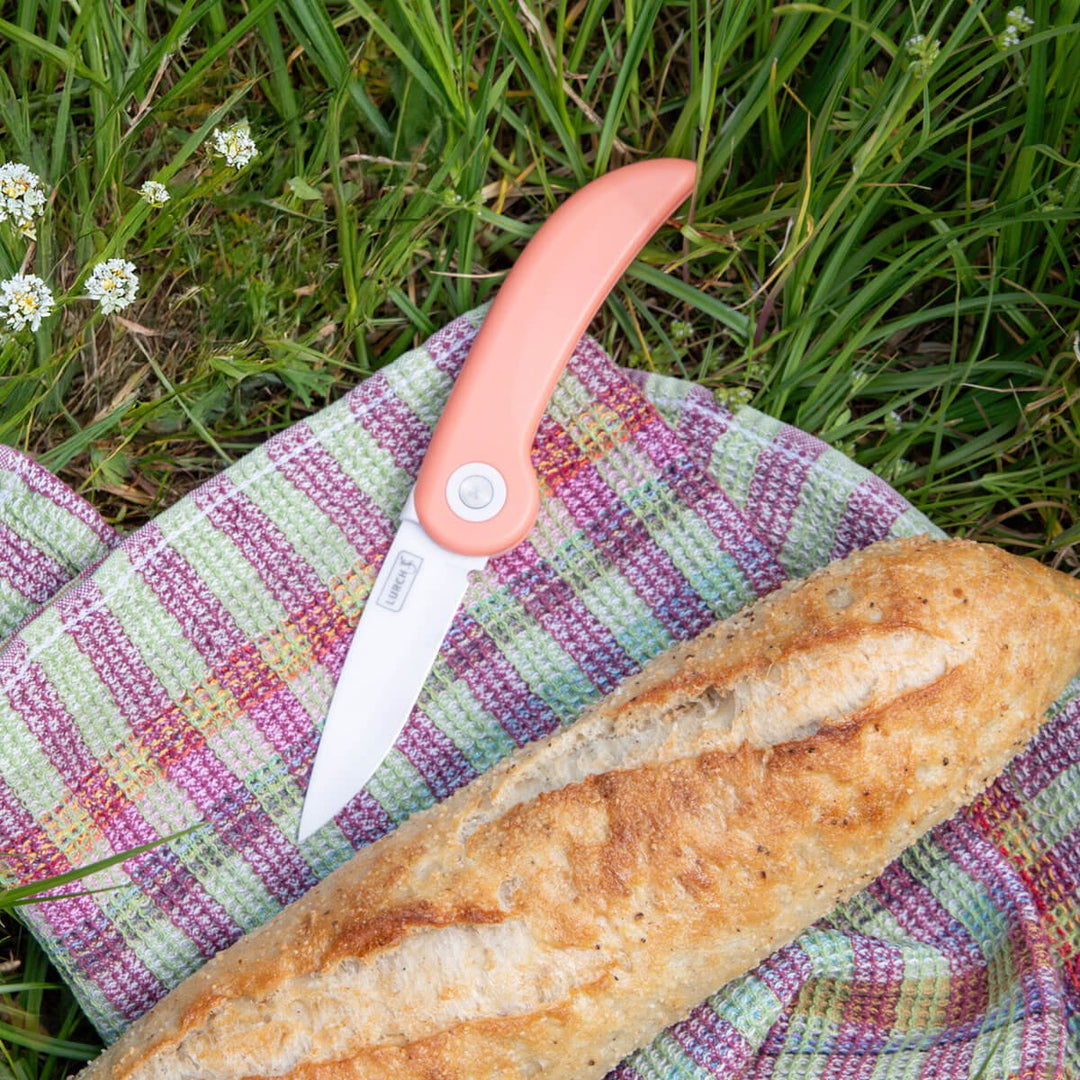 LUR-00010381 - LURCH, Picknick - Messer peach mit einklappbarer Keramikklinge