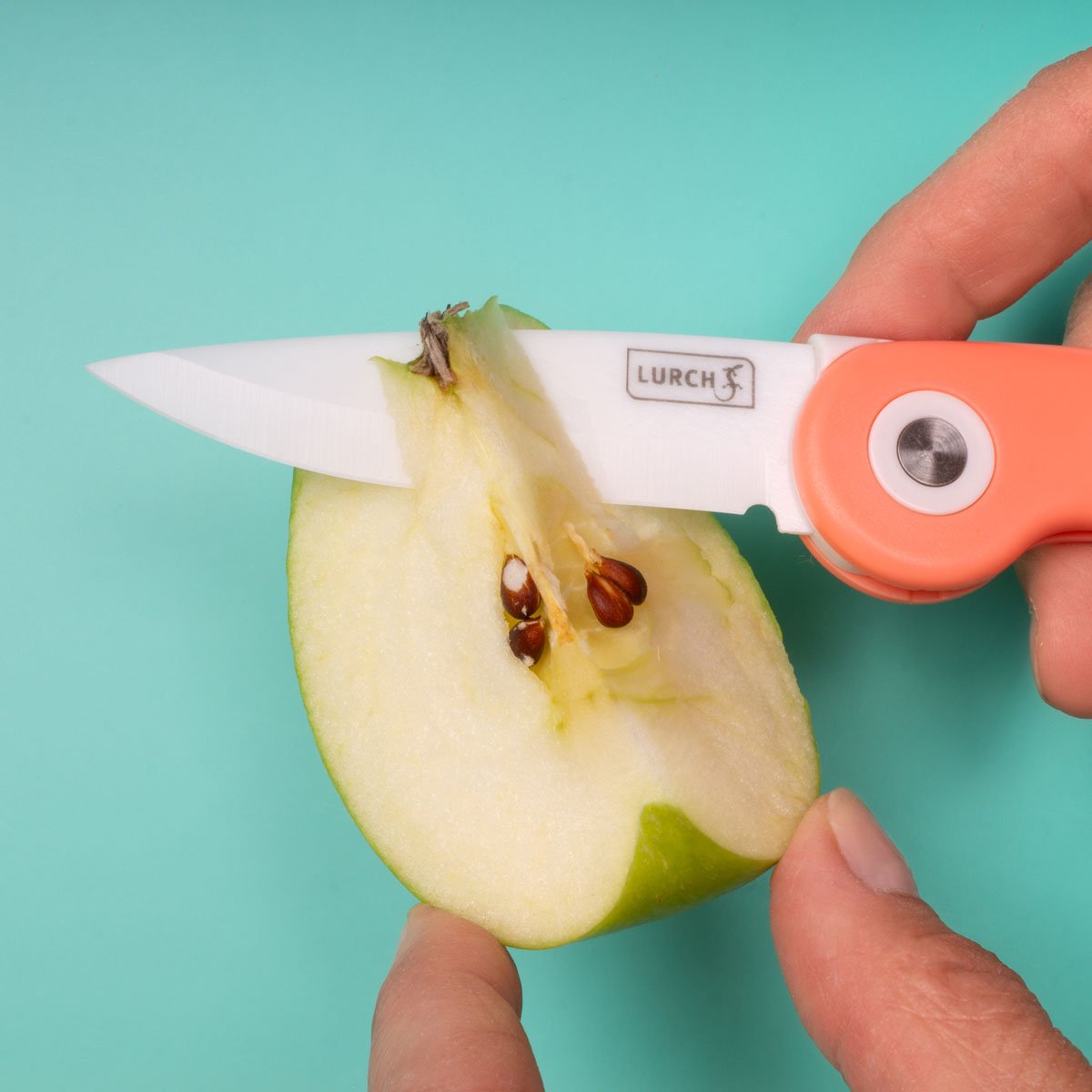 LUR-00010381 - LURCH, Picknick - Messer peach mit einklappbarer Keramikklinge