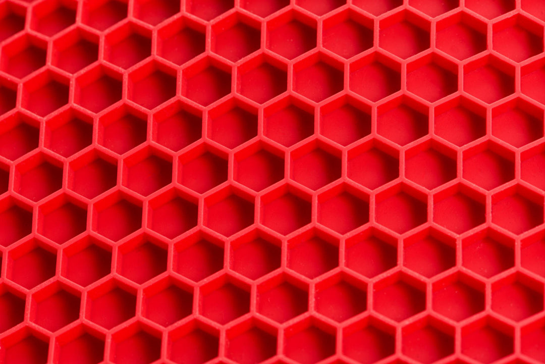 WOLL, Siliconen onderzetter met honingraatstructuur rond, D24cm, rood