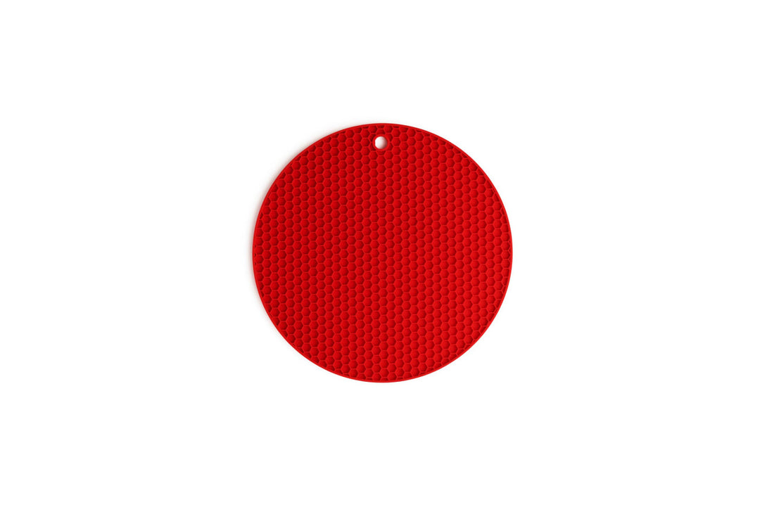 WOLL, Siliconen onderzetter met honingraatstructuur rond, D24cm, rood