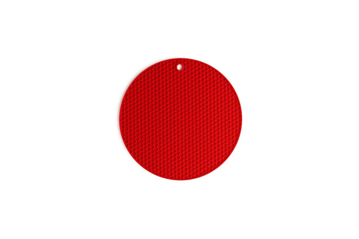 WOLL, Siliconen onderzetter met honingraatstructuur rond, D24cm, rood