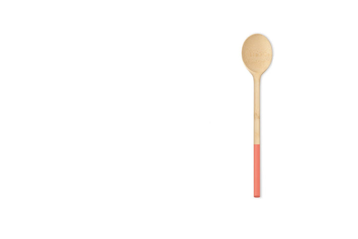 PEB - NBA078 - Rosa - pebbly - farbiger Griff - Rührlöffel aus Bambus - 30cm lang