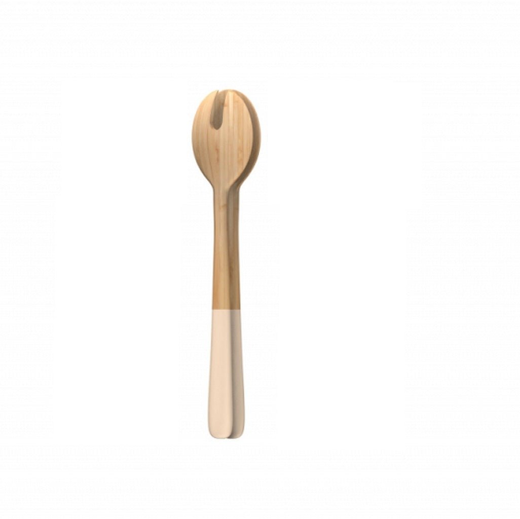 PEB - NBA176 - Beige - pebbly - farbiger Griff - Salatbesteck aus Bambus - 27cm lang