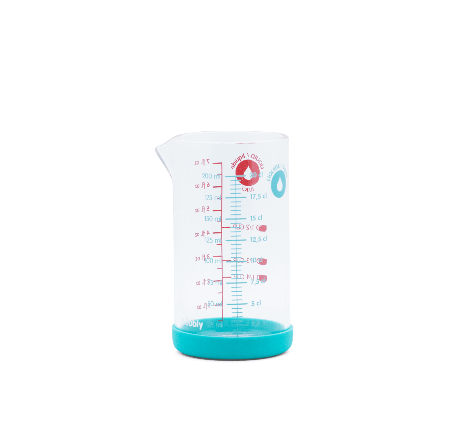 PEB - PKM - 0200B - pebbly - Messbecher mit Silikonboden 20 cl - blau