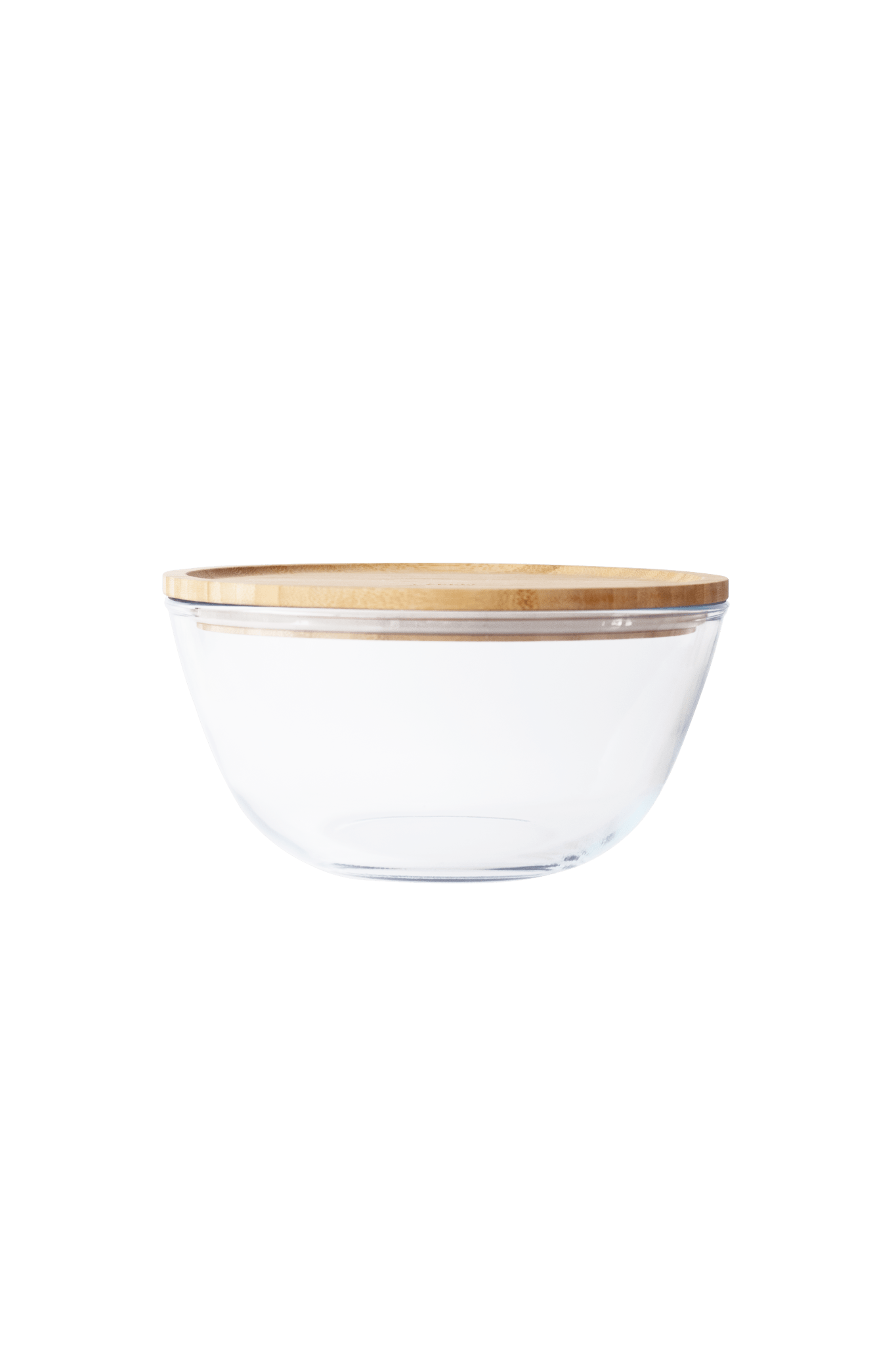 PEB - PKV - 013 - pebbly - Runde Glasschüssel mit Bambusdeckel - 2600 ml