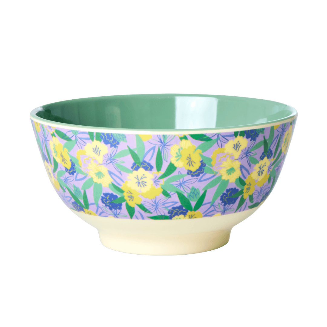 ri - MELBW - FAPA - rice, Bowl with Fancy Pansy Print - Medium - 700ml