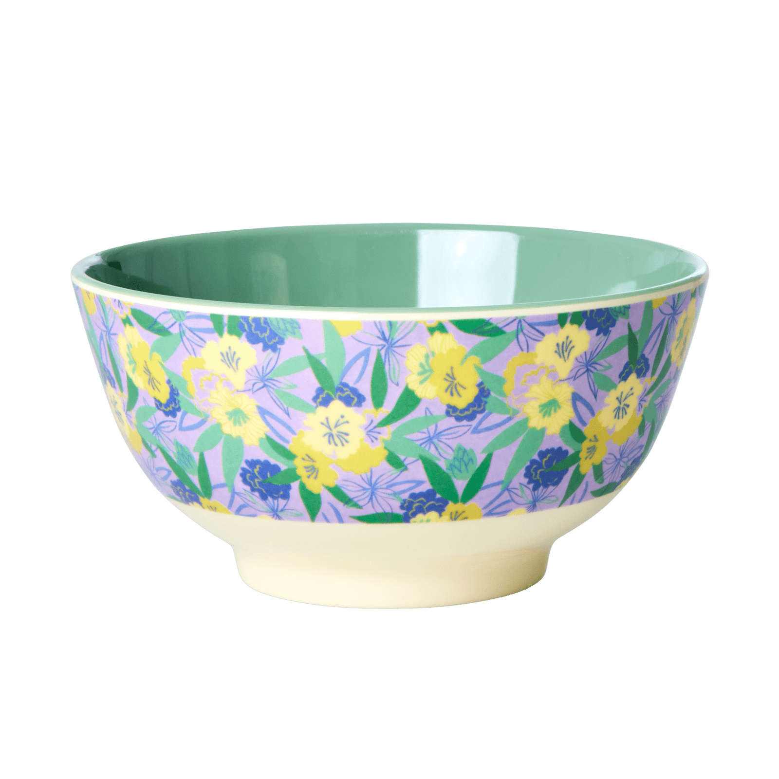 ri - MELBW - FAPA - rice, Bowl with Fancy Pansy Print - Medium - 700ml