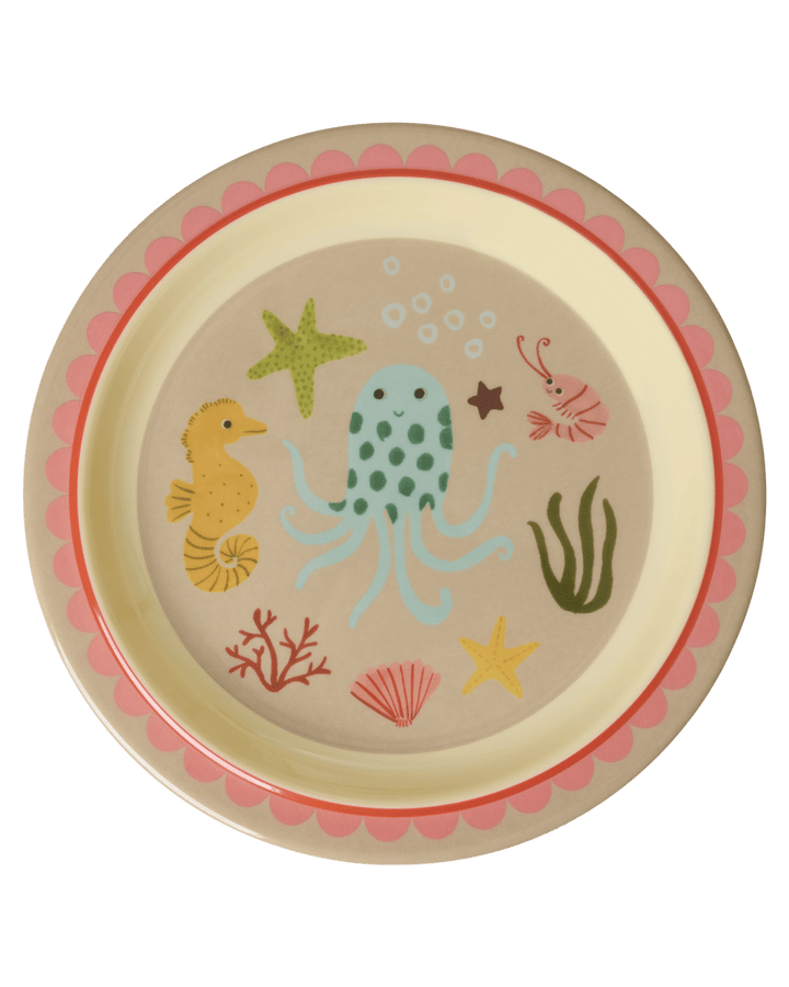 ri-KIPL-OCEI - rice, Kinderteller - Koralle - Ocean Print