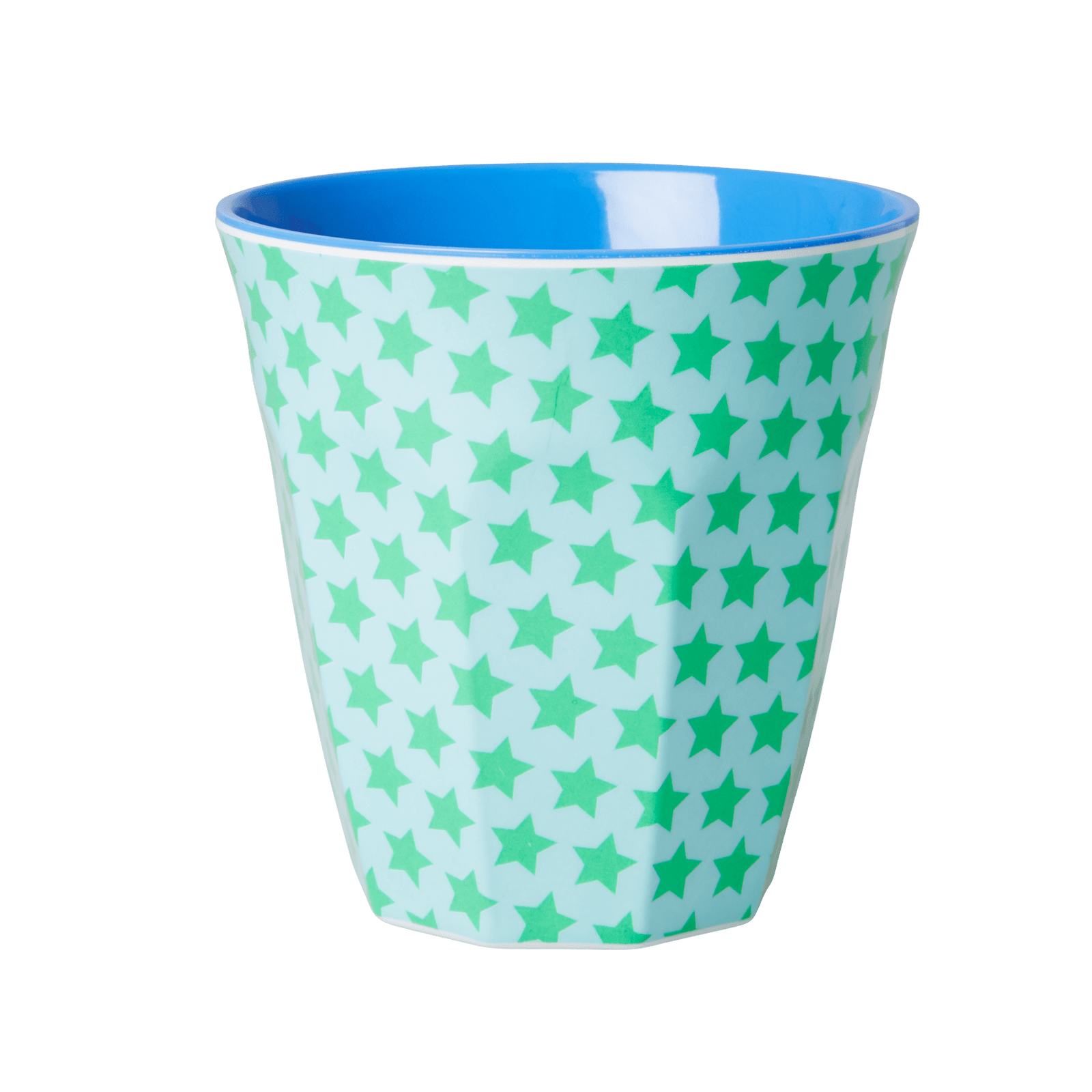 ri - MELCU - STAR14 - rice, Melamine Becher Stars grün/turquoise, 250 ml