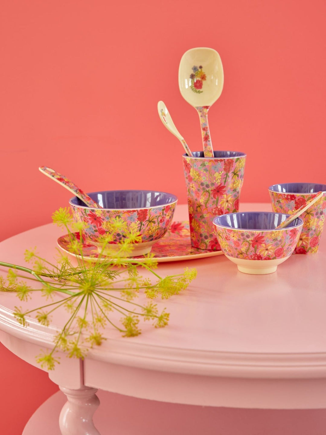 ri - MELBW - SSWEFL - rice, Melamine Bowl with Swedish Flower Print, Small, 300ml