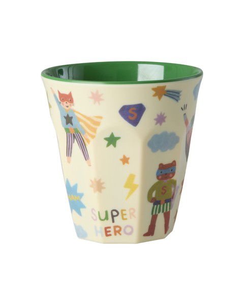 RI-MELCU-HERO - rice - Mittelgröße Kinderbecher grün, Hero Print, 250ml