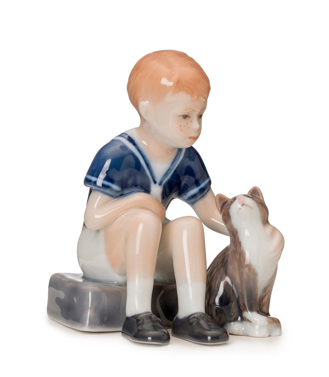 ROC-RF5021086 - Royal Copenhagen Kinder Figur 'Jens mit kleiner Katze'