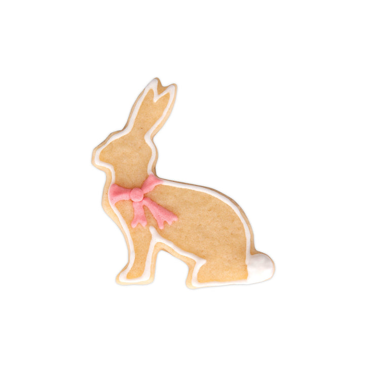 STA - 160409 - Städter, Ausstecher Hase sitzend auf Karte, Edelstahl, 6,5cm