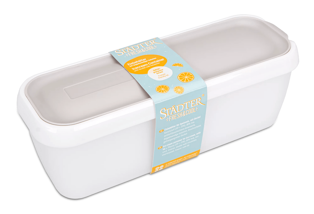STA - 850019 - Städter, Eisbehälter grau "fresch &amp; cool" für Speiseeis doppelwandig, 1300ml